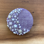 ビーズ刺繍くるみボタン（ヘアゴム/ブローチ）