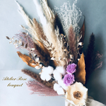 再販×2🍀ウェディングブーケ💐色変更可🌹ショコラ＆シャンパンゴールド　ブライダルブーケ　前撮り　パンパスグラスブーケ　ドライフラワーブーケ　フォトウェディング