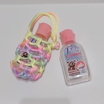 パステルレインボーのパラコード☆ 手ピカジェルホルダー ストラップ ハンドジェル ボトルホルダー