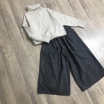 グレンチェック の ナチュラル かわいい ガウチョパンツ