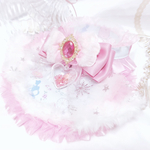 限定１点❤️シンデレラプリンセスケープスタイ首輪❤️ハートドライフラワー入ビーズチャーム♡