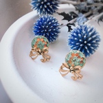 .｡.:✽ Ribbon ✽.｡.:* Xmas チェコガラスボタン イヤリング・ピアス