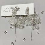 キラキラフープの花びらピアス♡シルバー