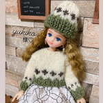 yukiko様order♡編み込み模様のセーター&ニット帽Set★＊リカちゃん用