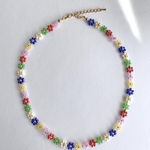 multi color flower necklace 