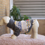 犬服　ステッチピケボーダーニットセーター