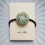 刺繍ヘアゴム🌷　no.675　くるみボタン　💛送料無料💛　
