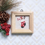 新作🌟刺繍ミニフレーム＊クリスマスソックス🧦🎄