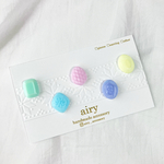 パステルドロップのピアス(イヤリング)5粒セット