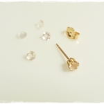 天然石*ローズクオーツ*3mm　6本爪タイプ　片耳　*14kgf ピアス