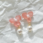 あじさい パール付き ピアス/イヤリング 