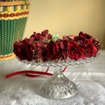 la rose rouge/赤い薔薇と紫陽花の花かんむり