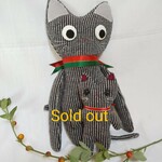 ねこのぬいぐるみ　親子セット【nu22グレー】