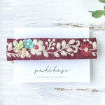 インド刺繍リボンと小花のバレッタ　茶