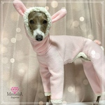【イタグレ用犬服】可愛いアニマルフリース第一弾🐰ぴょんぴょこうさぎーずロンパース🐰💜