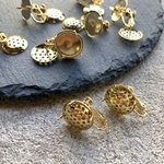 【4pcs】18kgpシャワー台付きイヤリング