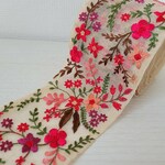 〖50cm〗インド刺繍リボン  <商品No.266 レッド>