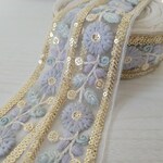 〖50cm〗インド刺繍リボン  <商品No.267 ライトパープル>