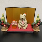 [再販] しろくま貯金箱  お正月 しめ縄ネックレス 