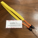 【専用】アウトドアコードのカメラストラップ　オレンジ×イエロー　60cm