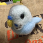 水色インコのキーホルダー