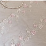 刺繍チュールレース 白 両山 チューリップ 花 ハンドメイド 素材 布 手芸 アンティーク 結婚式 ドール 人形 ドレス