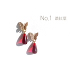 季節の蝶々 ピアス No.1濃紅葉