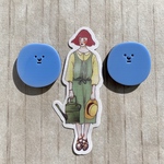 ラスト✳個性的✳ユニークフェイスのレトロポップアクセサリー✳ピアス､イヤリング✳ゆめかわ 韓国 大ぶり 古着 レトロ 昭和レトロ カラフル レトロポップ 秋冬 雑貨 ブルー