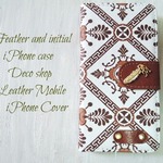 イニシャル＆フェザー♡アンティークbrown1　iPhone6/6s　手帳型ケース　