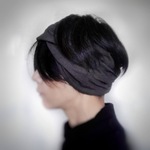 ターバンなヘアバン　ワッシャーチャコール