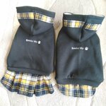 犬服Msize！厚手チェック重ね着　ラスト1点