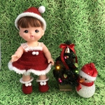 メルちゃん　クリスマス☆ニットドレス　《ホワイト》