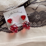 🍓シルバー レッドハート いちご ピアス イヤリング🍓