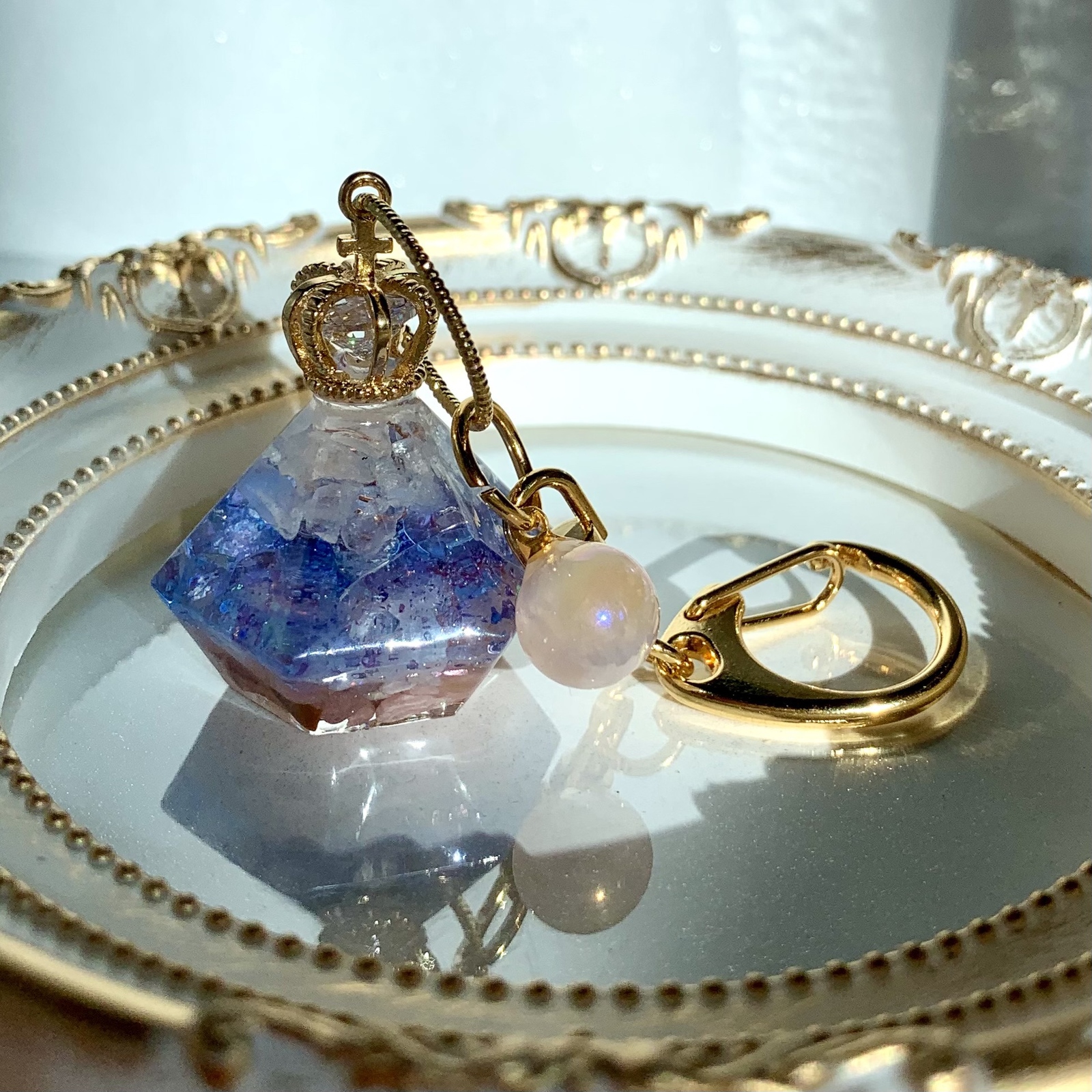 オルゴナイト盛り塩☆キーホルダー『月-Moon- 』 - Suigetsu