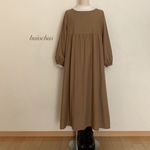 cotton胸元切り替えワンピース (light brown)