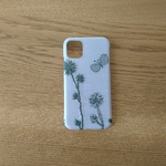 *受注製作*ミナペルホネン*choucho*ライトグレー×モスグリーン*mina perhonen*iPhoneケース*iPhoneカバー*スマホケース*スマホカバー