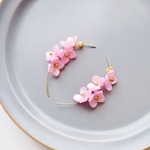 あじさい揺れるピアス(チタン) ピンク