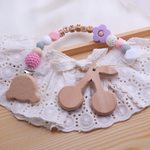 【名入れ可】歯固めホルダー♡ピンク×ラベンダー⌘木製パーツは別売