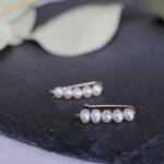 【再再販】14kgf 淡水パール ラインピアス