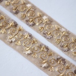インド刺繍リボンᢂアラベスク【ブラウン】刺繍リボン 刺繍リボン トリム ブレード ジャガードリボン チロリアンテープ レース チュールレース