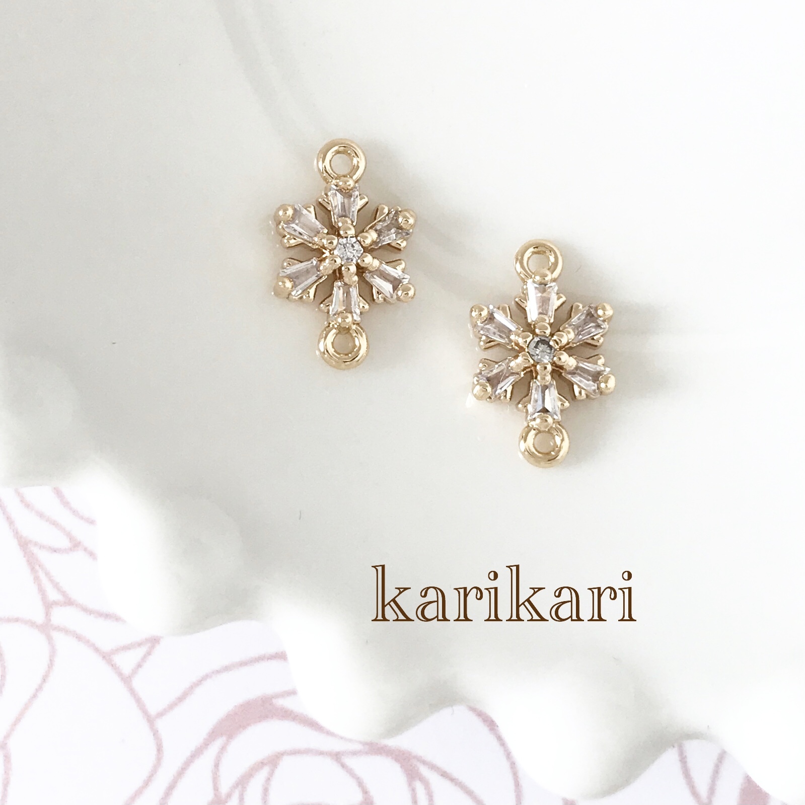 リッチジルコニアドロップチャーム ゴールド】2個 #2-239