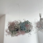 order！flying wreath " rainy "  紫陽花 スモークツリー かすみ草 ドライフラワー リース フラワー