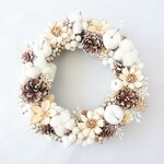 ぬくもりあふれるナチュラルなホワイトクリスマスリース ★自然でエコな”ソラフラワー”　★ラッピング無料★