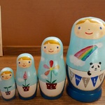 マトリョーシカさん★虹色頭巾・虹花・ちょっとリアル仕上げパンダ
