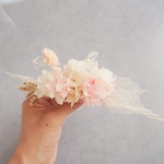 髪飾り【ピンク×ホワイト】ヘッドドレス　ヘッドパーツ　プリザーブド髪飾り　ドライフラワー髪飾り　ヘアアクセサリー　ウェディング　ブライダル　成人式　卒業式　謝恩会　前撮り　ドレス　七五三　