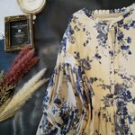 綿麻花柄のワンピ♪