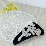 ☆現品☆⚮̈ミナペルホネン⚮̈ bonheur(navy)バレッタ