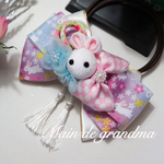 【わんちゃん／ねこちゃん用リボンチョーカー和柄うさぎ】桃の節句/桜🌸