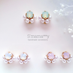 再販▷春色＊オパール＊スワロフスキーピアス ※金具の変更可※