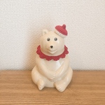しろくま貯金箱　ふりふり襟のクリスマスset